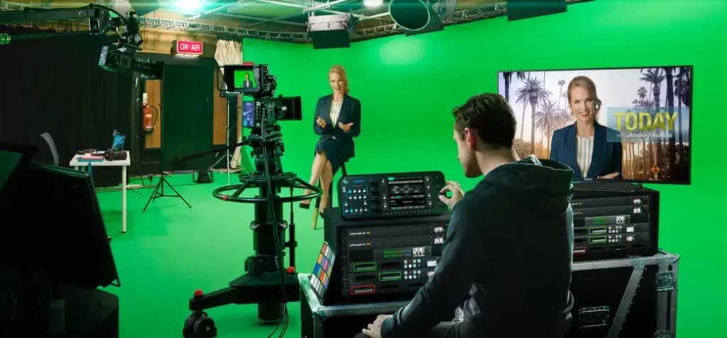 Green screen studio Unlimited Crew s Blackmagic Ultimatte 12 sustavom