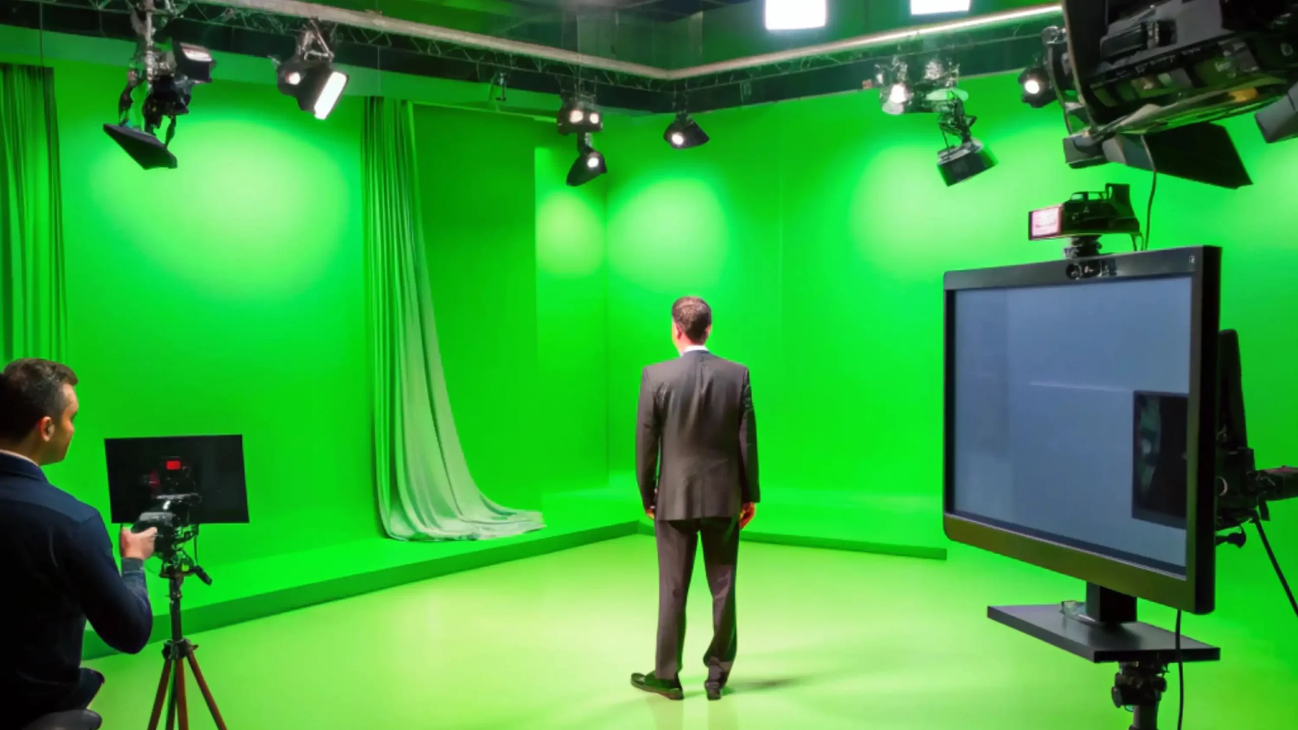 Green screen studio virtualni set